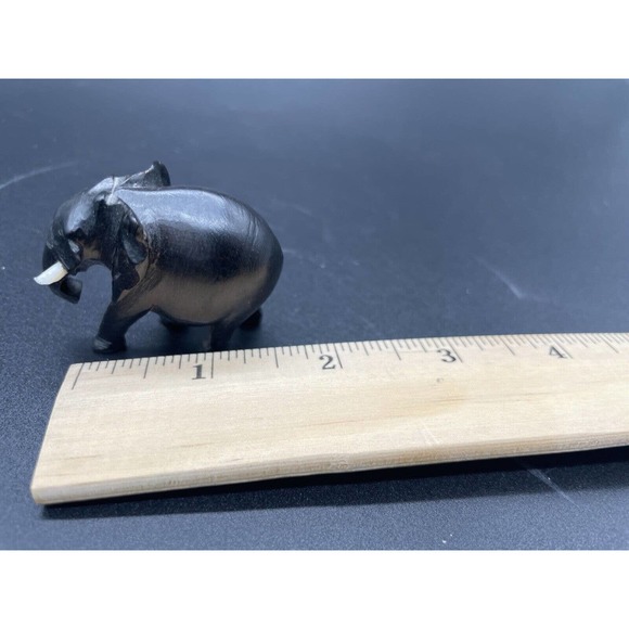 Hand Carved Wooden Elephant Family Mama And Babies Set Of 3 Vintage Elephants - Picture 14 of 15